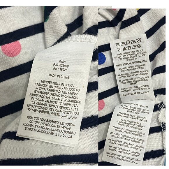 Boden Stripes Ahead of the Rest Breton Polka Dot Long Sleeve Boat Neck Tee 12 - Picture 3 of 4